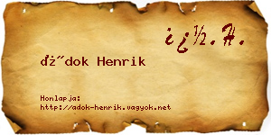 Ádok Henrik névjegykártya